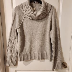 Caslon Gray Ribbed Cowl Neck Sweater